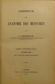 Cover of: Lehrbuch der Anatomie des Menschen