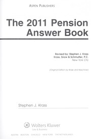 Cover of: The 2011 Pension Answer Book by Stephen J. Krass
