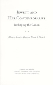 Cover of: Jewett & Her Contemporaries: Reshaping the Canon.