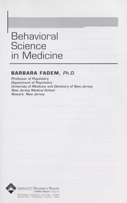 Cover of: Behavioral science in medicine by Barbara Fadem