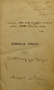 Cover of: Surgical essays