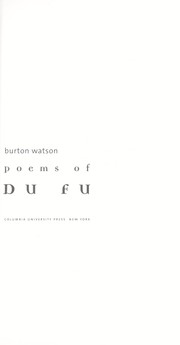 Cover of The selected poems of Du Fu