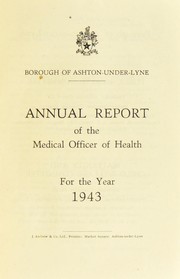 Cover of: [Report 1943] by Ashton-under-Lyne (England). Borough Council
