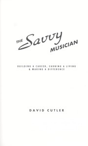 The savvy musician by David Cutler