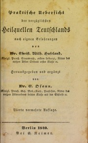 Cover of: Praktische Uebersicht der vorz©ơglichsten Heilquellen Teutschlands by Christoph Wilhelm Hufeland