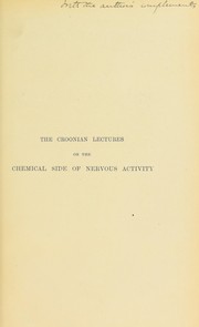 Cover of: On the chemical side of nervous activity