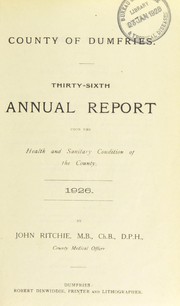 Cover of: [Report 1926] | Dumfriesshire (Scotland). County Council