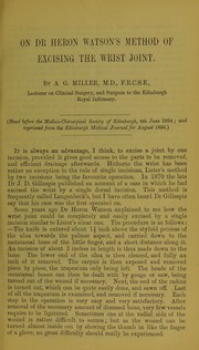 Cover of: On Dr Heron Watson's method of excising the wrist joint