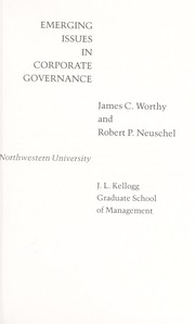 Cover of: Emerging Issues in Corporate Governance