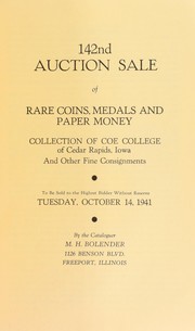 Cover of: 142nd auction sale of rare coins, medals, and paper money