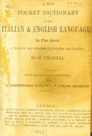 Cover of: A new pocket dictionary of the Italian and English languages. In two parts ...