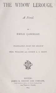 Cover of: The widow Lerouge by Émile Gaboriau