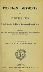 Front cover of Foreign desserts for English tables by Unknown