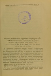 Cover of: Constancy of the optimum temperature of an enzyme under varying concentrations of substrate and of enzyme | Arthur Compton