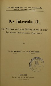 Das Tuberculin TR by Walter Wilhelm Ludwig Bussenius