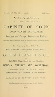 Cover of: Catalogue of a large and valuable cabinet of coins ... the property of D.L. Walter ...