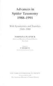 Cover of: Advances in Spider Taxonomy 1988-1991: With Synonymies & Transfers 1940-1980