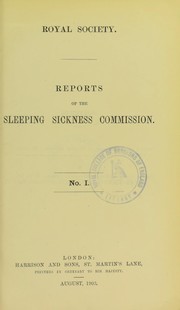 Cover of: Reports of the Sleeping Sickness Commission. No. I.