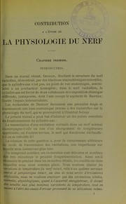 Contribution a l'©♭tude de la physiologie du nerf by De Boeck Dr