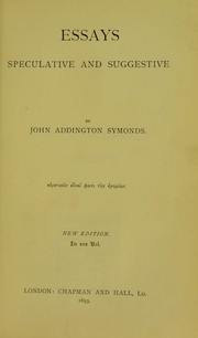 Cover of: Essays by John Addington Symonds