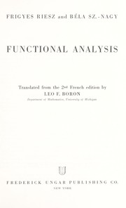 Cover of: Functional analysis