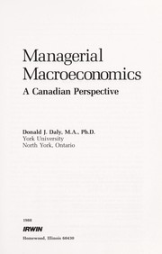 Cover of: Managerial Macroeconomics: A Canadian Perspective