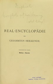 Cover of: Real-Encyclop©Þdie der gesammten Heilkunde: medicinisch-chirurgisches Handw©œrterbuch f©ơr praktische ©rzte