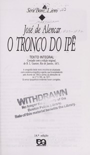 Cover of: O Tronco do ipê by José de Alencar