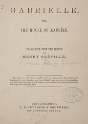 Cover of: Gabrielle by Henry Gréville