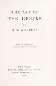 Cover of: The art of the Greeks
