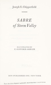 Cover of: Sabre of Storm Valley by Joseph E. Chipperfield