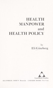 Cover of: Health manpower and health policy