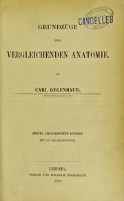 Cover of: Grundzüge der vergleichenden anatomie.