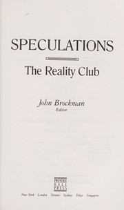 Cover of: Speculations by John Brockman, editor.