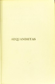 Cover of: Aequanimitas by Sir William Osler