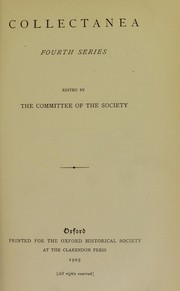 Cover of: Collectanea, fourth series by ed. by the Committee of the Society.