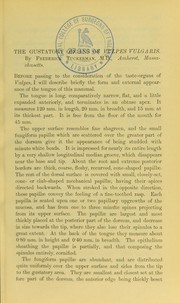 The gustatory organs of Vulpes vulgaris by Frederick Tuckerman