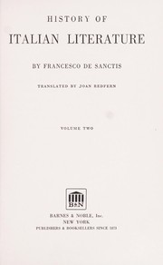 Cover of: History of Italian literature. by Francesco De Sanctis