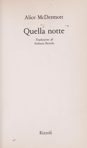 Cover of: Quella notte