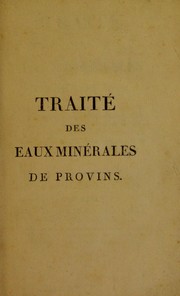 Cover of: Trait©♭ des eaux min©♭rales de Provins