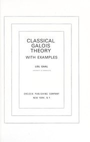 Cover of: Classical Galois theory: with examples