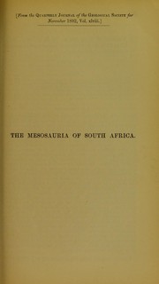 Cover of: The Mesosauria of South Africa