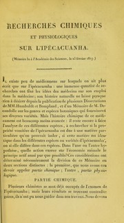 Cover of: Recherches chimiques et physiologiques sur l'ip©♭cacuanha by François Magendie