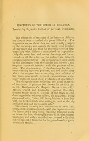 Cover of: Fractures of the femur in children, treated by Bryant's method of vertical extension by J.M. Barton