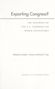 Cover of: Exporting Congress?: the influence of the U.S. Congress on world legislatures