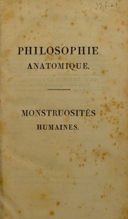Cover of: Philosophie anatomique by Étienne Geoffrey Saint-Hilaire