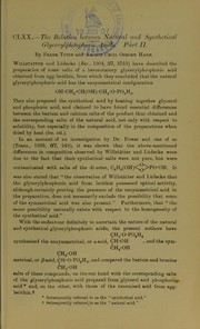 The relation between natural and synthetical glycerylphosphoric acids. Pt. II by Frank Tutin