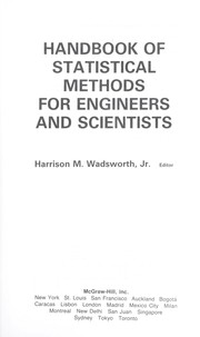Cover of: Handbook of statistical methods for engineers and scientists by Harrison M. Wadsworth, Jr., editor.