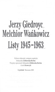 Cover of: Listy 1945-1963 by Jerzy Giedroyc