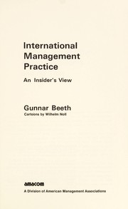 Cover of: International management practice by Gunnar Beeth